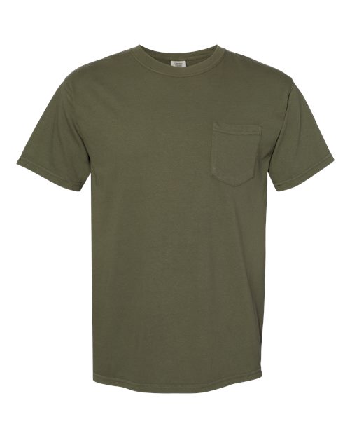 Comfort Colors - Camiseta unisex de tejido pesado con bolsillo y teñido en prenda - 6030