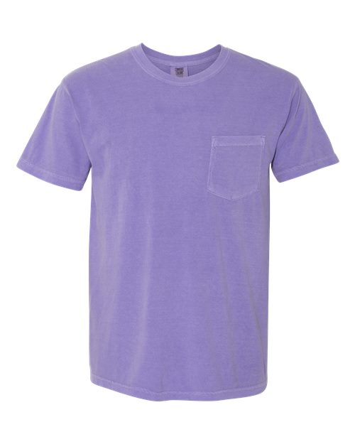 Comfort Colors - Camiseta unisex de tejido pesado con bolsillo y teñido en prenda - 6030
