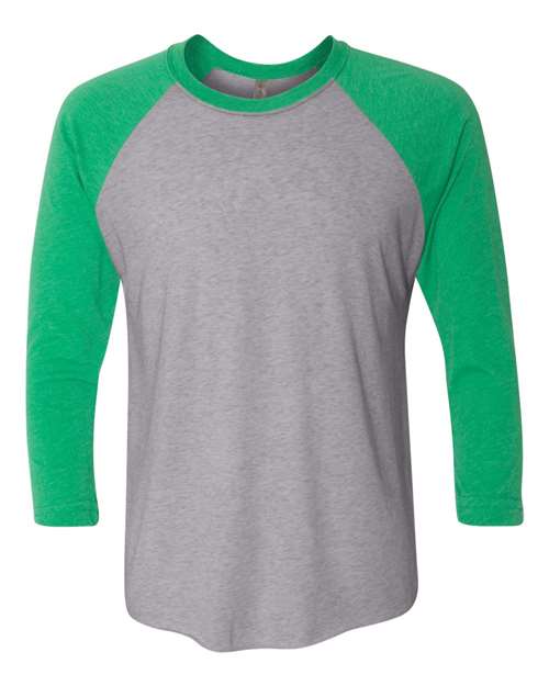 Next Level - Camiseta unisex de manga raglán de tres cuartos de mezcla triple - 6051