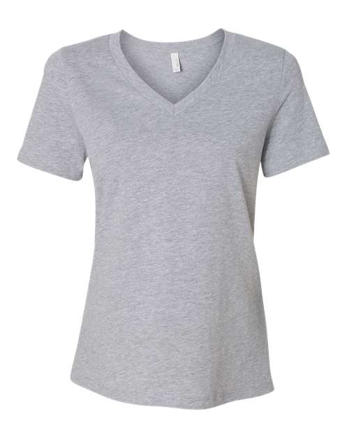 BELLA + CANVAS - Camiseta holgada de cuello en V con estampado jaspeado CVC para mujer - 6405CVC