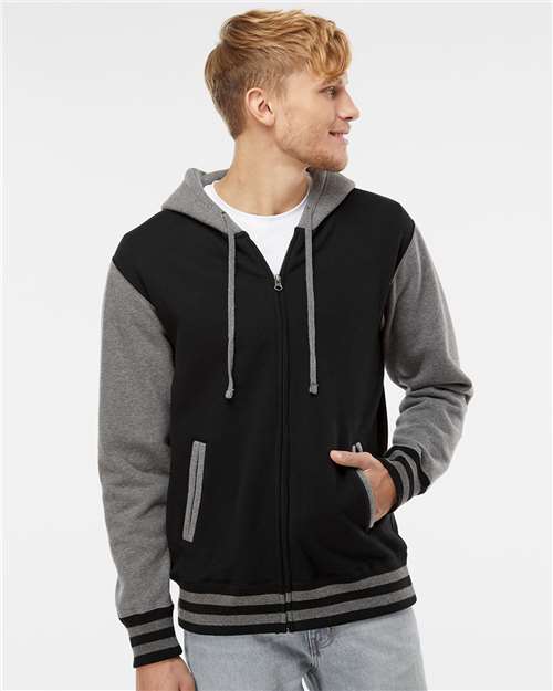 Independent Trading Co. - Unisex Heavyweight Varsity Full-Zip Hooded Sweatshirt - IND45UVZ