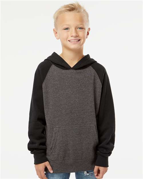 Independent Trading Co. - Sudadera ligera con capucha y manga raglán de mezcla especial para jóvenes - PRM15YSB