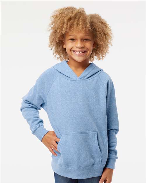 Independent Trading Co. - Sudadera ligera con capucha y manga raglán de mezcla especial para jóvenes - PRM15YSB