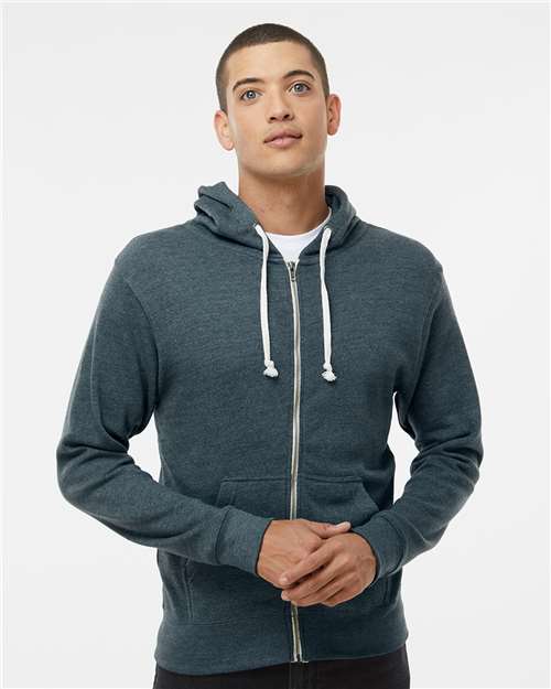 J. America - Men's Triblend Full-Zip Hooded Sweatshirt - 8872