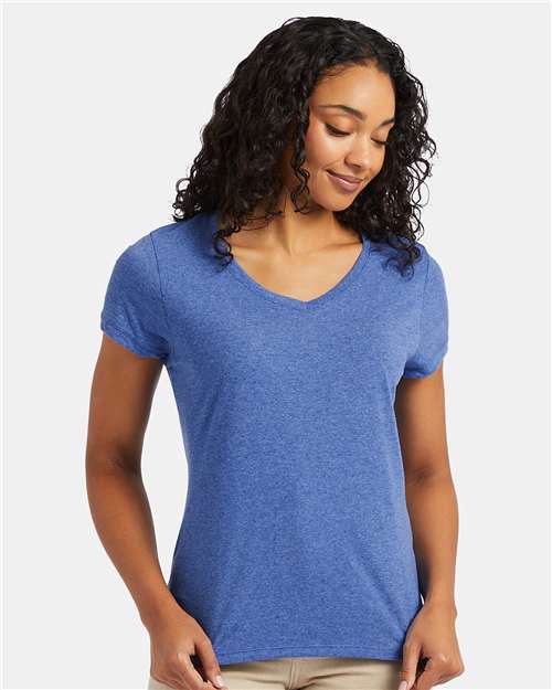 Hanes - Camiseta de cuello en V Triblend Perfect-T para mujer - 42VT