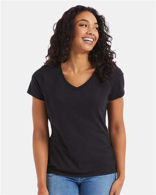 Hanes - Camiseta de cuello en V Triblend Perfect-T para mujer - 42VT