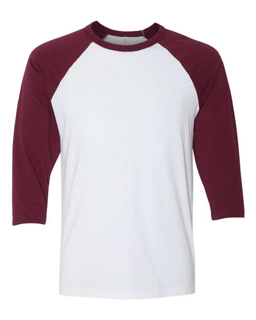 BELLA + CANVAS - Unisex Three-Quarter Sleeve Baseball Tee - 3200