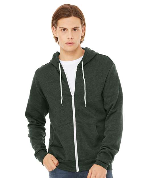 BELLA + CANVAS - Sudadera unisex con capucha y cremallera completa de forro polar esponjoso - 3739