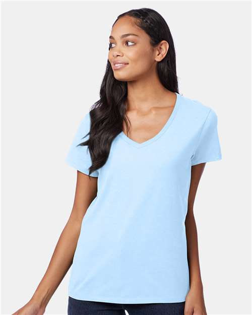 Hanes - Camiseta de cuello en V Perfect-T para mujer - S04V