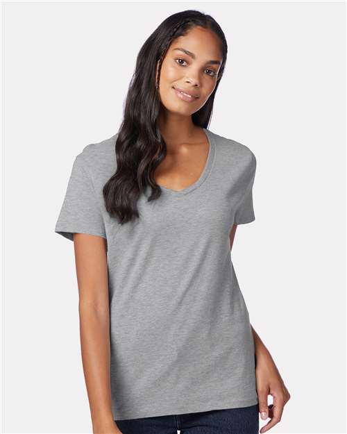 Hanes - Camiseta de cuello en V Perfect-T para mujer - S04V