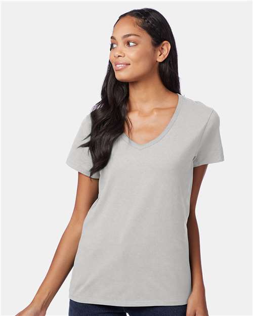 Hanes - Camiseta de cuello en V Perfect-T para mujer - S04V