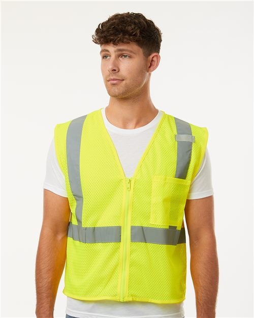 Kishigo - Chaleco unisex de malla con cremallera y un solo bolsillo - 1089-1090