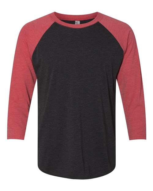 Next Level - Camiseta unisex de manga raglán de tres cuartos de mezcla triple - 6051