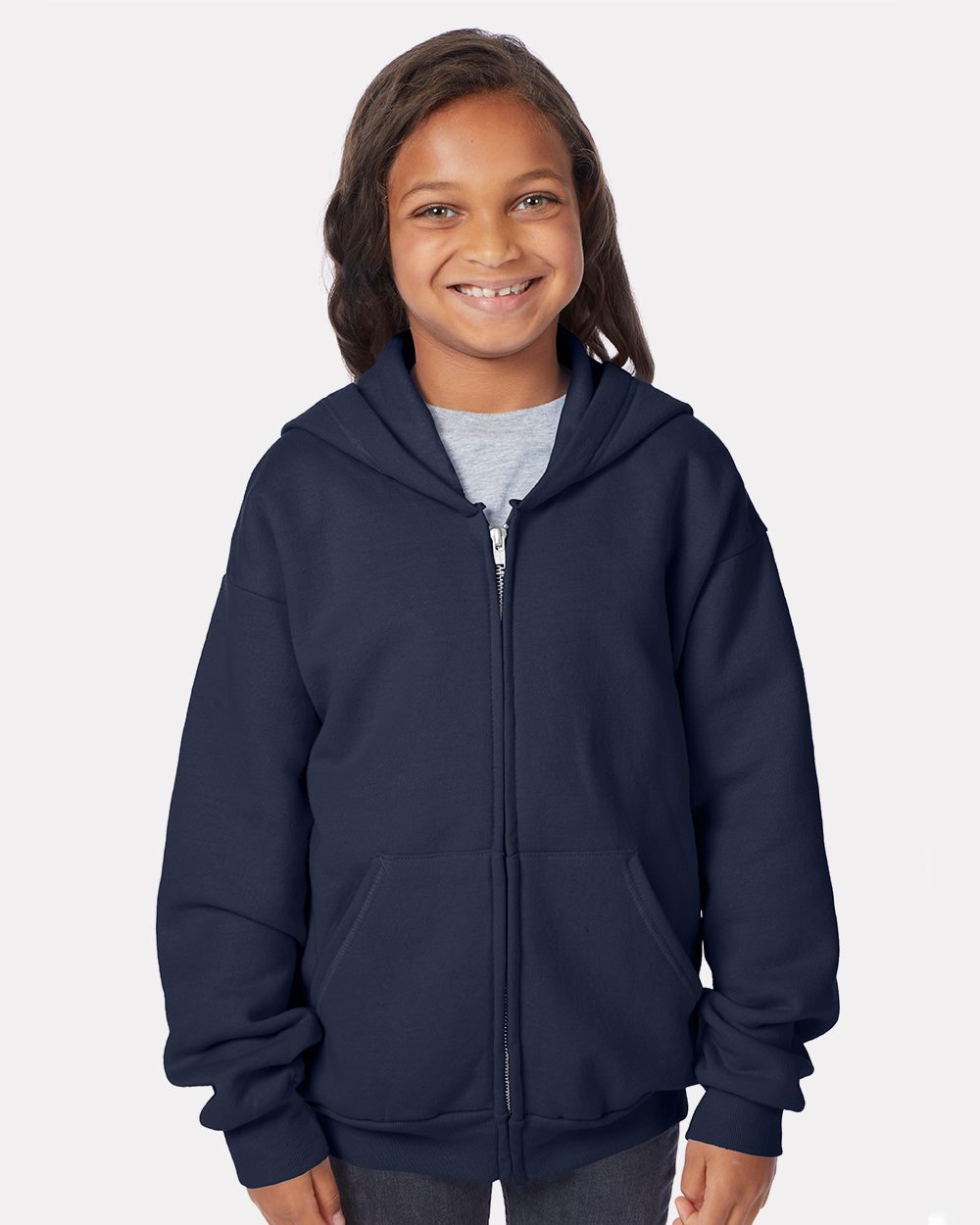 Hanes - Youth EcoSmart® Full-Zip Hooded Sweatshirt - P480