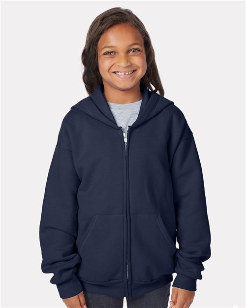 Hanes - Youth EcoSmart® Full-Zip Hooded Sweatshirt - P480
