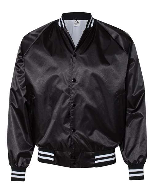 Augusta Sportswear - Chaqueta de béisbol unisex de satén con ribete de rayas - 3610