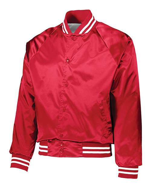 Augusta Sportswear - Unisex Satin Baseball Jacket Striped Trim - 3610