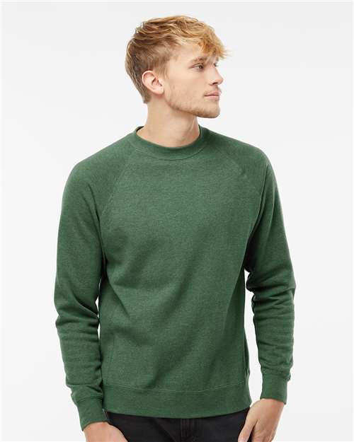 Independent Trading Co. - Sudadera unisex de mezcla especial con cuello redondo y raglán - PRM30SBC