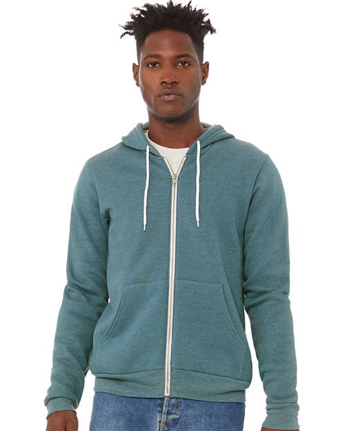 BELLA + CANVAS - Sudadera unisex con capucha y cremallera completa de forro polar esponjoso - 3739