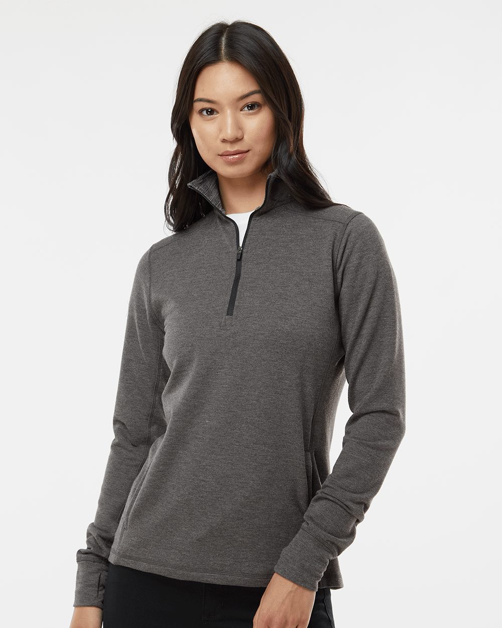 J. America - Jersey elástico Omega con cremallera de un cuarto para mujer - 8433