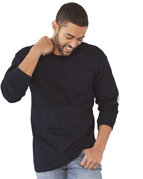 Bayside - Unisex USA-Made Long Sleeve Pocket T-Shirt - 8100