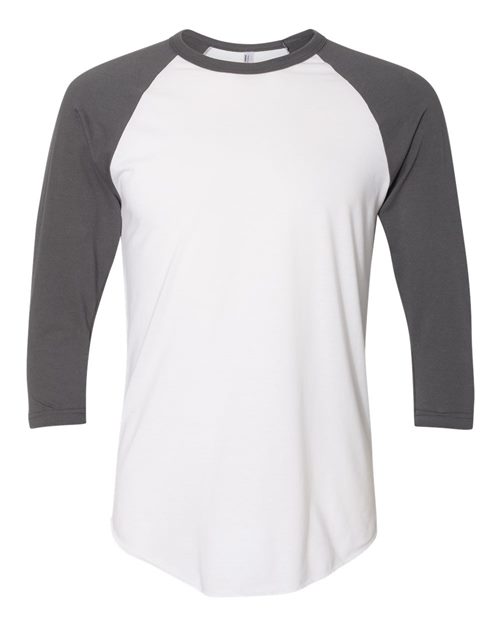 American Apparel - Unisex 50/50 Raglan Three-Quarter Sleeve Tee - BB453W