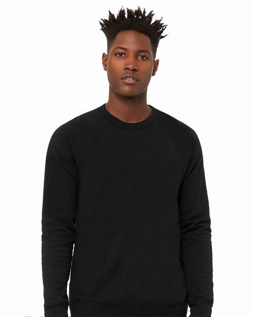 BELLA + CANVAS - Sudadera unisex de polar con cuello redondo y raglán - 3901