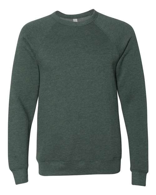 BELLA + CANVAS - Sudadera unisex de polar con cuello redondo y raglán - 3901