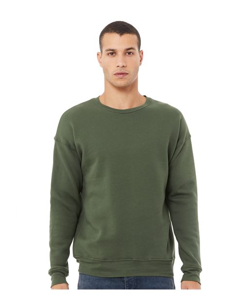 BELLA + CANVAS - Sudadera unisex de forro polar con hombros caídos y cuello redondo - 3945
