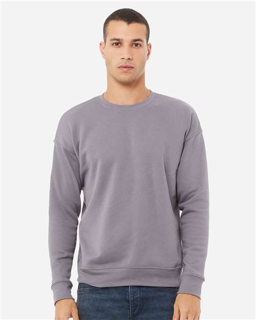 BELLA + CANVAS - Sudadera unisex de forro polar con hombros caídos y cuello redondo - 3945