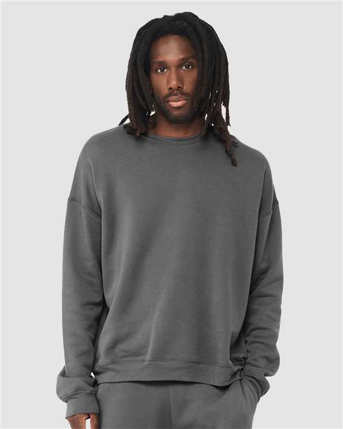 BELLA + CANVAS - Sudadera unisex de forro polar con hombros caídos y cuello redondo - 3945
