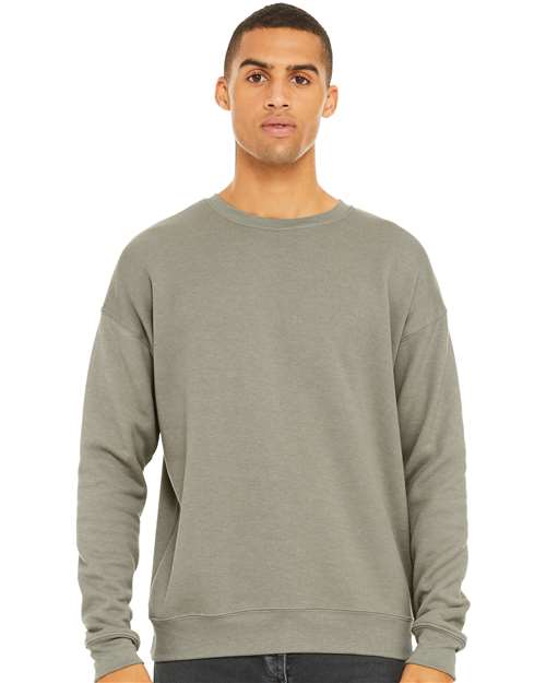 BELLA + CANVAS - Sudadera unisex de forro polar con hombros caídos y cuello redondo - 3945