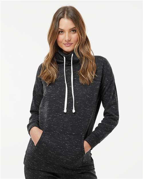 J. America - Women’s Mélange Fleece Cowl Neck Sweatshirt - 8673