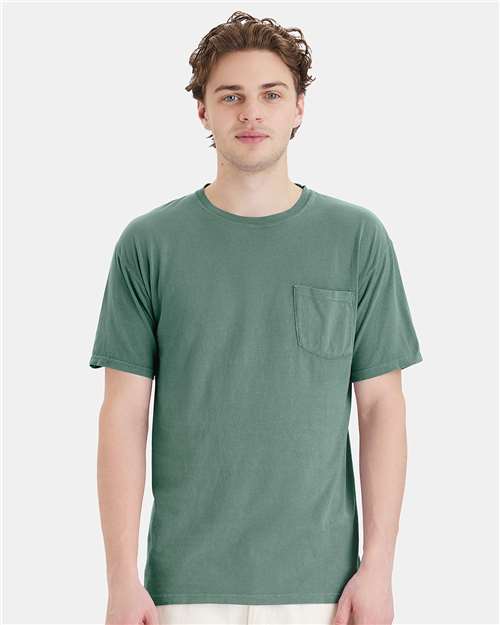 ComfortWash de Hanes - Camiseta unisex con bolsillo teñido - GDH150
