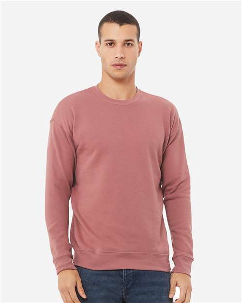 BELLA + CANVAS - Sudadera unisex de forro polar con hombros caídos y cuello redondo - 3945