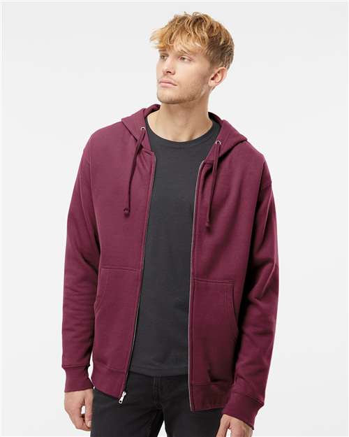 Independent Trading Co. - Sudadera unisex de peso medio con capucha y cremallera completa - SS4500Z