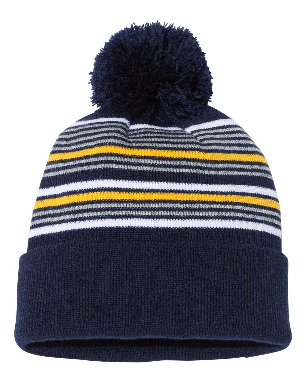Sportsman - Gorro de punto a rayas con pompón de 30 cm - SP60