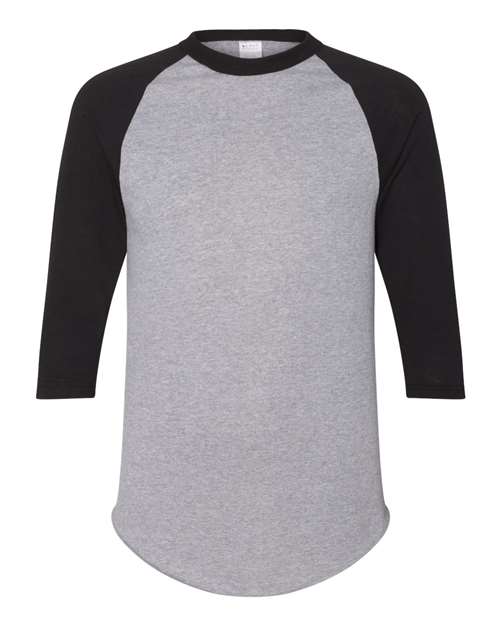 Augusta Sportswear - Camiseta de béisbol unisex con mangas raglán de tres cuartos - 4420
