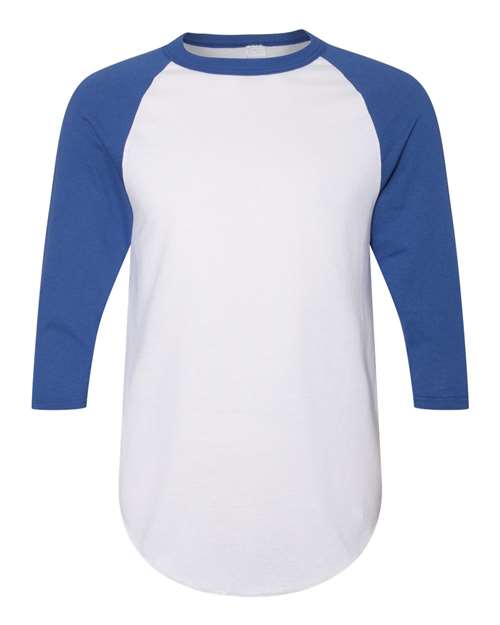 Augusta Sportswear - Camiseta de béisbol unisex con mangas raglán de tres cuartos - 4420