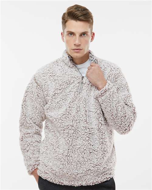 J. America - Men's Sherpa Quarter-Zip Pullover - 8454