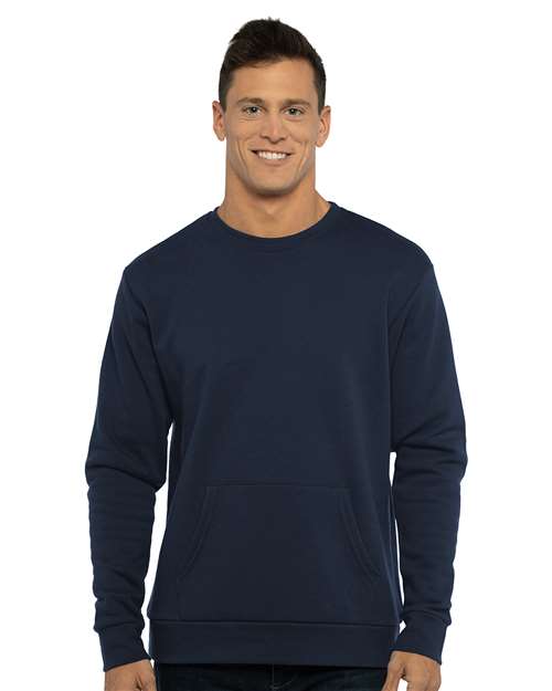 Next Level - Unisex Santa Barbara Pocket Crewneck Sweatshirt - 9001