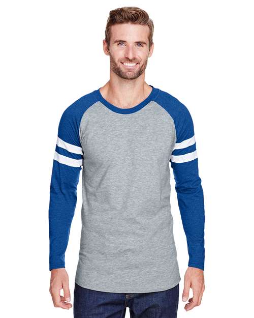 LAT - Unisex Fine Jersey Mash Up Long Sleeve Tee - 6934