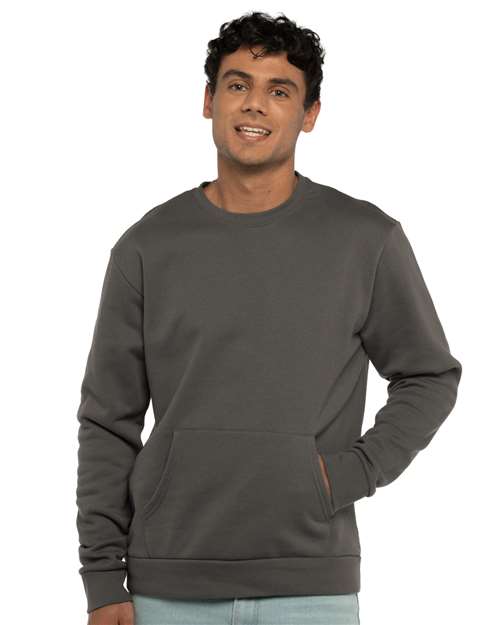 Next Level - Unisex Santa Barbara Pocket Crewneck Sweatshirt - 9001