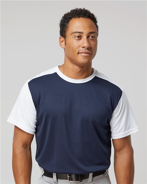 Alleson Athletic - Camiseta de béisbol de cuello redondo para hombre - 532CJ