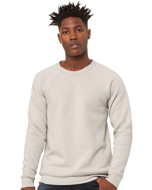 BELLA + CANVAS - Sudadera unisex de polar con cuello redondo y raglán - 3901