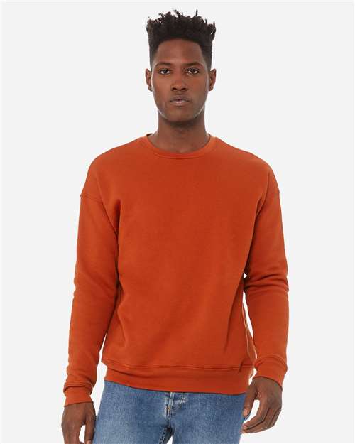 BELLA + CANVAS - Sudadera unisex de forro polar con hombros caídos y cuello redondo - 3945