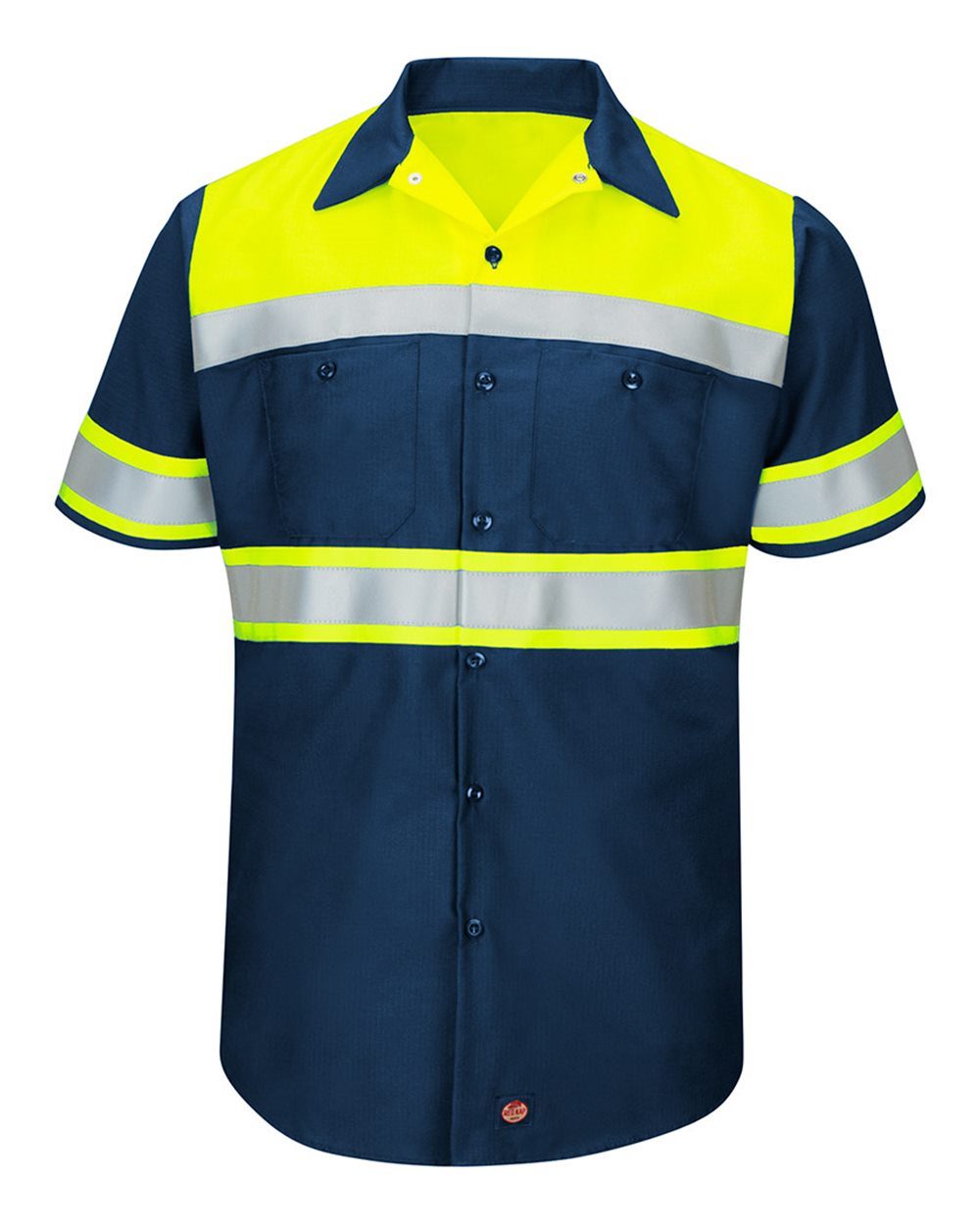 Red Kap - Men's Tall Hi-Visibility Colorblock Ripstop Short Sleeve Work Shirt - SY80T
