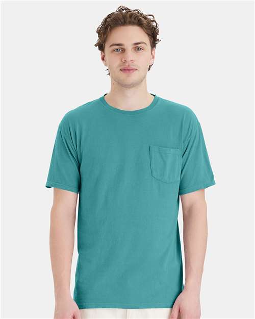 ComfortWash de Hanes - Camiseta unisex con bolsillo teñido - GDH150