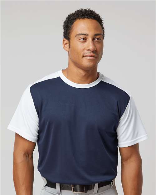 Alleson Athletic - Camiseta de béisbol de cuello redondo para hombre - 532CJ