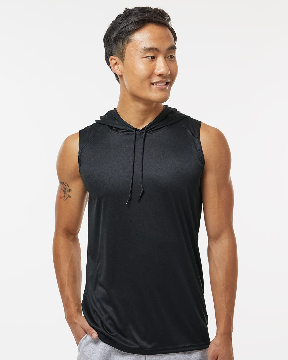 Badger - Camiseta sin mangas con capucha B-Core para hombre - 4108